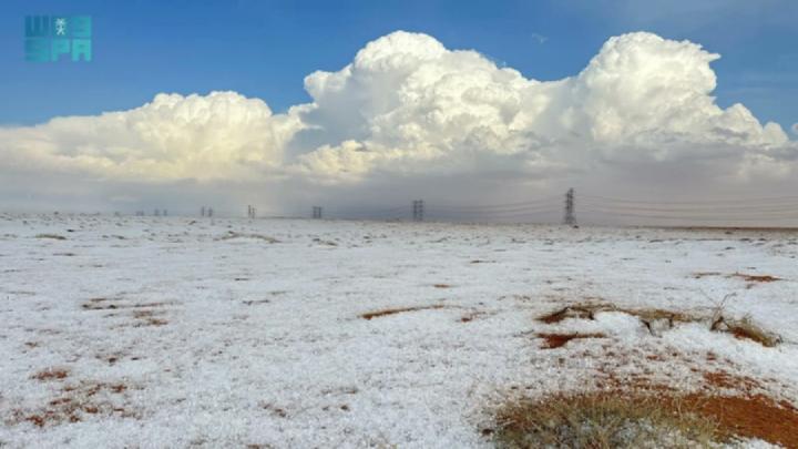 Saudi Arabia has been blanketed in snow for the first time in history